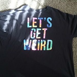 LET'S GET WEIRD Black mens womens short sleeve t